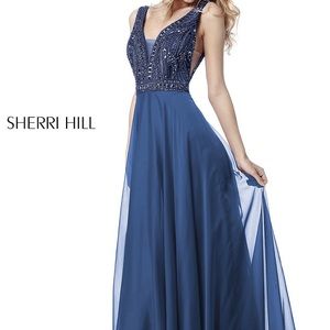 Sherri Hill Navy Prom Dress